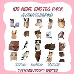 100 Meme Emotes Pack for Twitch, YouTube, Discord, Kick | Cute & Funny Twitch Emotes | Meme GIF PNG Pack