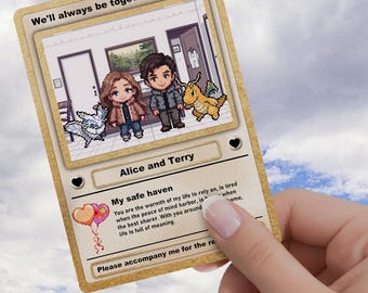 Tarjeta de San Valentín personalizada de anime: regalo para gamers