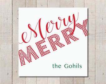 Merry Merry Custom Label | Custom Sticker | Custom Holiday sticker | Christmas Gift Tag