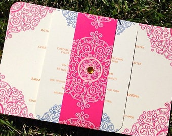 Indian Wedding Invitation Suite  - Printed Wedding Kankotri Cards and Envelopes