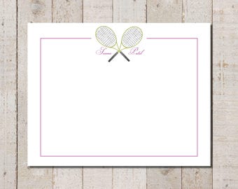 Personalized Tennis Stationery | Thank You Note Cards