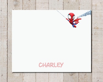 Personalized Spiderboy Thank You Cards | Spidey Stationery | Spidey and friends