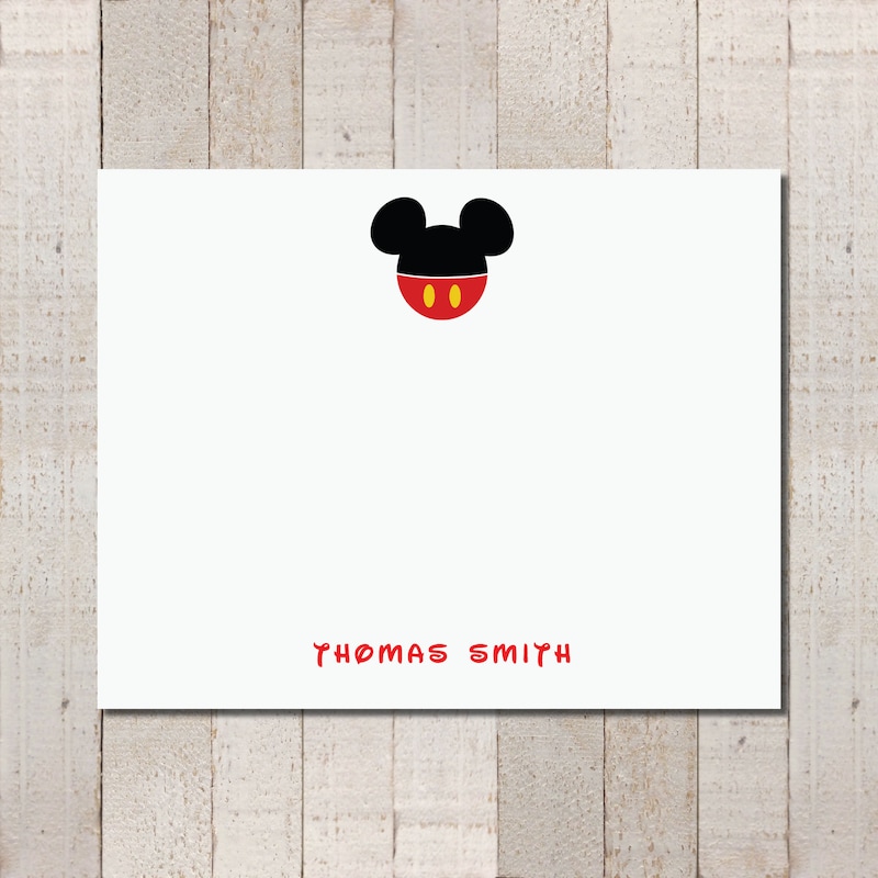 Mickey Mouse Thank You Cards - Etsy