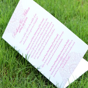 Custom Wedding Program and/or Hindu Muslim Indian Wedding Invitation Suite
