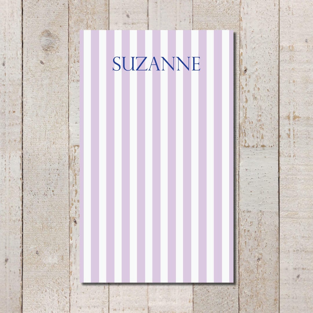 Name Notepad - Striped Personalized Notepad - Etsy