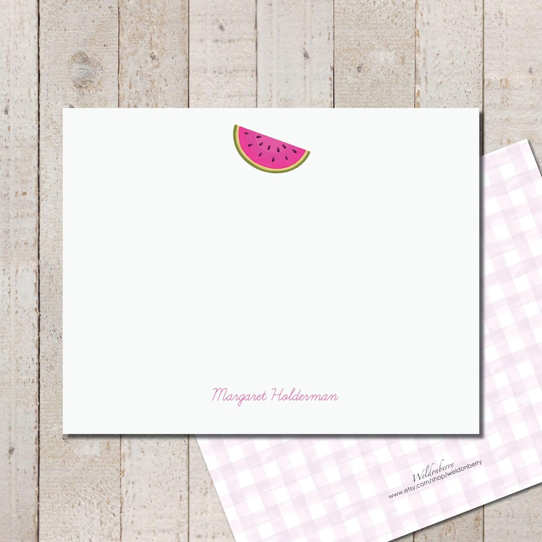 Personalized Watermelon Notecards: Summer Stationery Set of 10 - Etsy