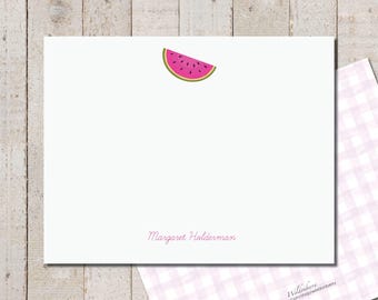 Personalized Watermelon Notecards: Summer Stationery Set of 10