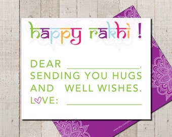 Kids rakhi 10 card set | Rakhi Fill in the Blank | Personalized