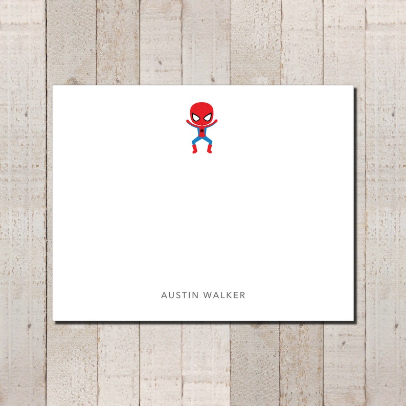 Spiderboy Stationery Super Hero Stationery Spider boy Thank You image 1