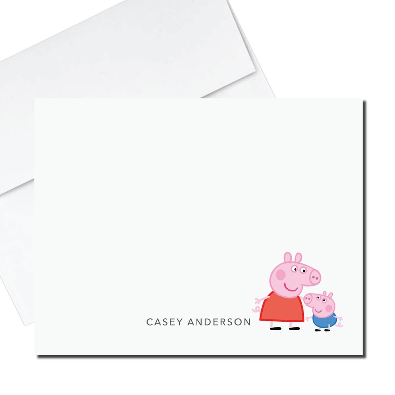 Peppa Pig Stationery Peppa George Stationery Preschool Stationery Thank You image 1