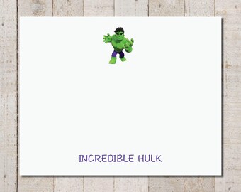 Personalized Hulk Thank You Cards | Superhero Stationery