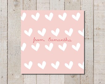 Personalized Heart Valentine Stickers | Treat Labels