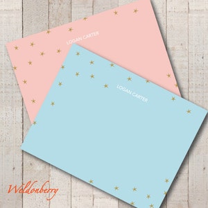 Kids Stationery // Baby Shower Thank You // Twinkle Twinkle Little Star // Gold Star Stationery