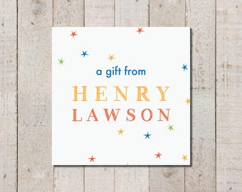 Starburst Gift Enclosure Cards: Customized A Gift From