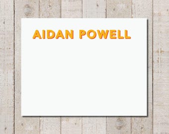 Bold Letter Personalized Stationery | Custom Notecard Set