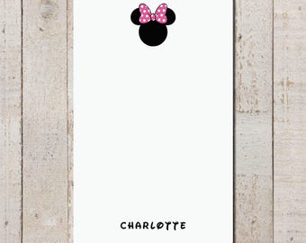 Personalized Minnie Mouse Notepad | Custom Stationery