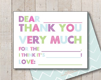 Personalized Fill-In Thank You Cards: Kids Stationery Set