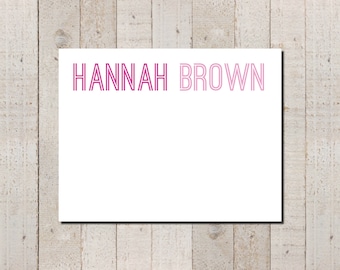 Personalized Rainbow Stationery Set | Kids Note Cards