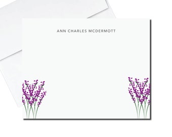 Lavender stationery | Flat notecards | Wildflower cards| Caradonna stationery |Floral stationery | Spring florals