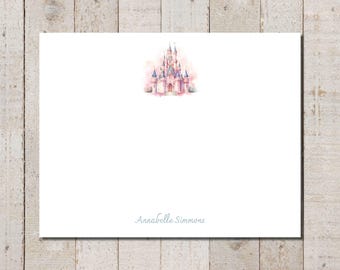Personalized Princess Castle Stationery | Girls Note Cards