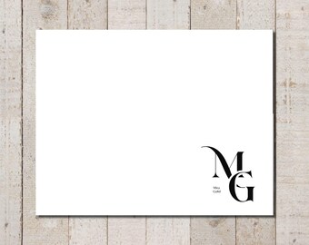 Custom Monogram Stationery | Modern Personalized Note Cards