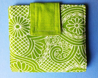 Small Green Canvas Wallet: Handmade by Cheryl