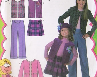 Simplicity 4895:  Girls' Back-to-School or Anytime Separates Pattern, Sizes 3, 4, 5, and 6