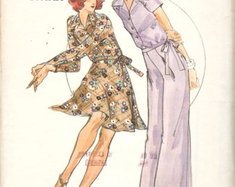 Butterick 3855: Vintage Uncut Designer Blouse, Skirt, and Wide Leg Pants Pattern, Size 12