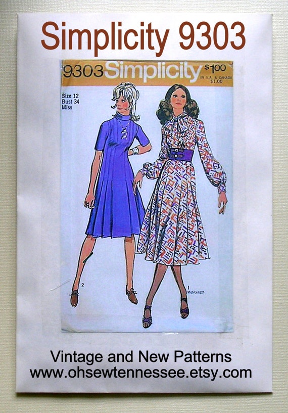 Simplicity 9303 Sewing Pattern Vintage UNCUT