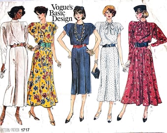 Vogue 1717: Women's Uncut Designer Dress Pattern, Sizes 20, 22, and 24