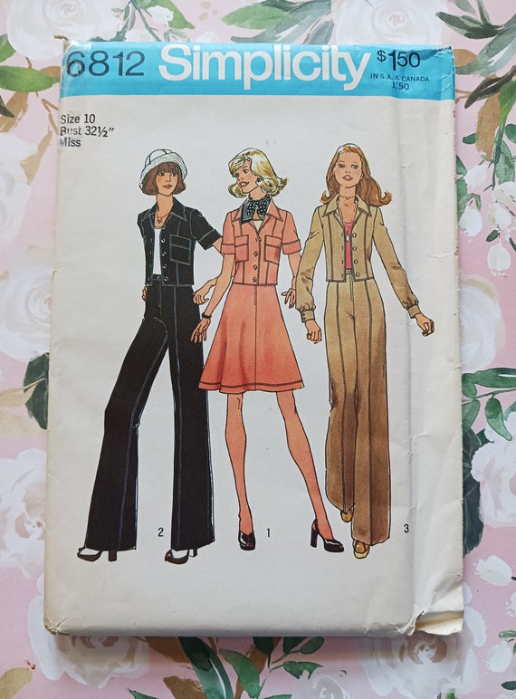 Simplicity 6812 Vintage Suit Pattern With Jacket Wide Leg Etsy