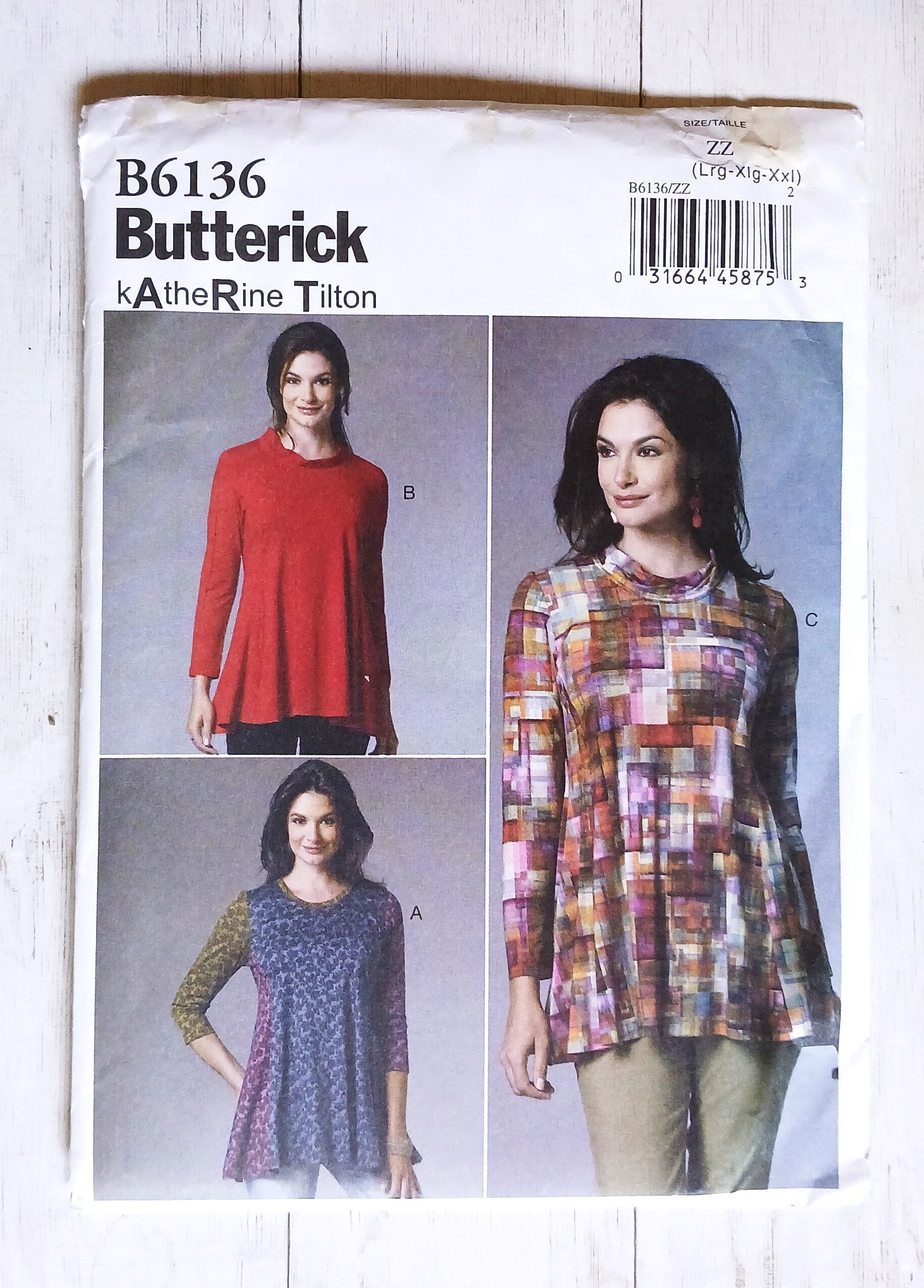 Uncut McCalls sewing patterns 11017 8112 10618 Womens Pullover Tops in 4  Variations Size Sm, Med, Lg, X Lg, Xx Lg Factory Folded
