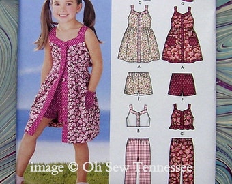 Little Girls Summer Fashions - Simplicity 5540 - Out of Print Sewing Patterns, Sizes 3, 4, 5, 6, 7, 8