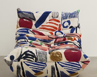 Stuhl Graffiti Togo - Raupensofa, Wildleder-Sessel, moderne Bodenbestuhlung, Sitzsack-Sofa, minimalistischer Akzentstuhl für Wohnzimmer