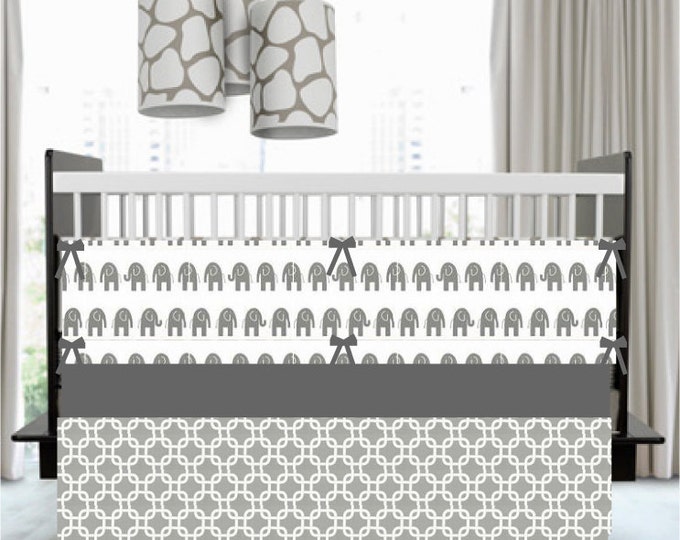 Lavender and Gray Standard Crib Skirt Chevron Premier Etsy