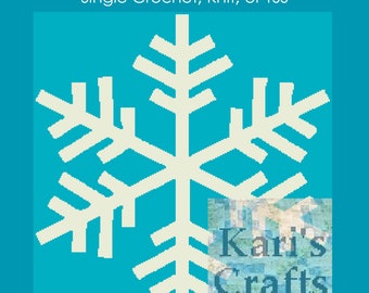 Snowflake Afghan Throw Blanket PDF Pattern for single crochet knit or tss - Graph + Written Instructions - Instant Download