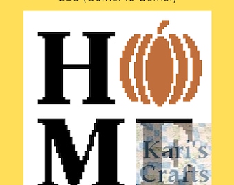 H-Pumpkin-M-E Home C2C - Schema PDF per la coperta afgana Corner to Corner - Grafico + Istruzioni scritte - Download digitale