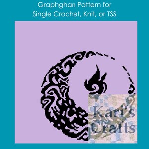 Twins - Moon Version Afghan Throw Blanket Pattern: Single Crochet, Knit or TSS (Digital Download)