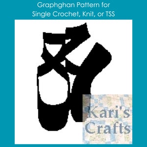 Ballet Slippers Afghan Throw Blanket Pattern: Single Crochet, Knit or TSS (Digital Download)