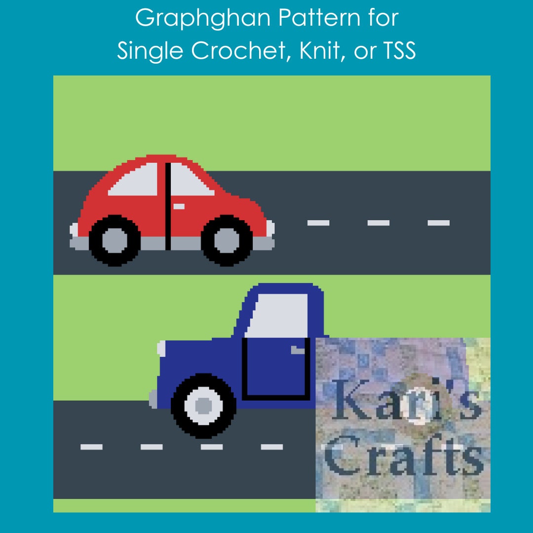 14 Crochet Car Patterns to Stitch Fun Vehicles, Classic Cars, and Cute Amigurumi Designs 9 Car and Truck Baby Blanket Afghan Pattern: Single Crochet