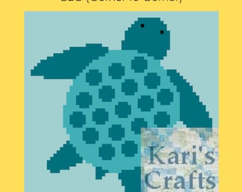 Sea Turtle C2C Crochet Baby/Toddler Afghan Pattern: Graph & Written Instructions (Digital Download)