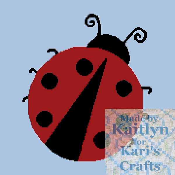 Ladybug Lap Afghan Throw Blanket PDF Pattern pour crochet simple ou tricot - Graphique + Instructions écrites - Téléchargement immédiat