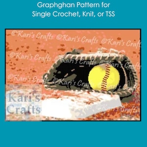 Schema per coperta afghana con guanto da softball: maglia bassa o maglia (download digitale)