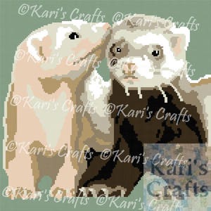 Two Ferrets Afghan Blanket PDF Pattern for single crochet or knit - Graph + Written Instructions - Instant Download