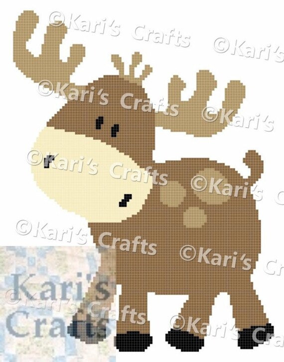 BEAR FAWN RACCOON Graph//Chart Afghan Pattern WOODLAND BABIES Crochet Patterns