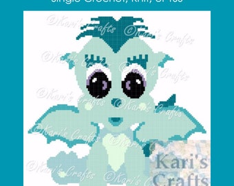 Baby Dragon Afghan Pattern: Single Crochet, Knit or TSS (Digital Download)