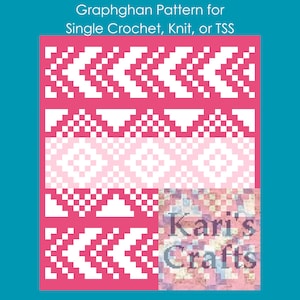 Kaitlyns Fair Isle Variation 1 Lap Baby Blanket PDF Pattern for single crochet knit or tss - Graph + Written Instructions - Digital Download