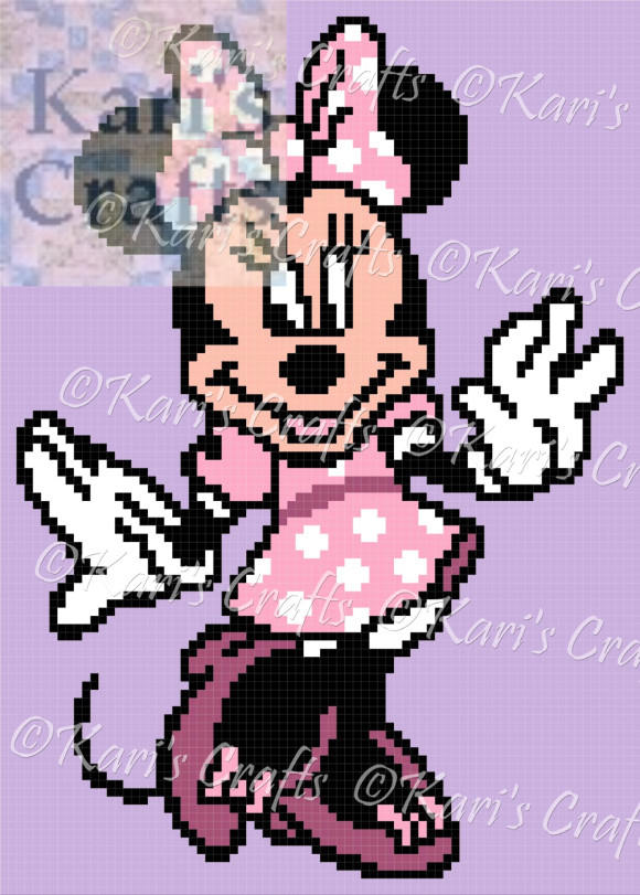 Minnie Mouse C2c Corner To Corner Afghan Blanket Or Pillow Pdf Etsy
