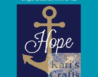Hope Anchors The Soul Afghan Throw Blanket PDF Pattern for single crochet knit or tss - Graph + Written Instructions - Instant Download