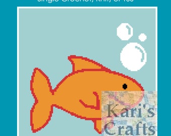 Fisch-Baby-Decke Muster: Einzeln, gestrickt oder handgehäkelt (Digitaler Download)